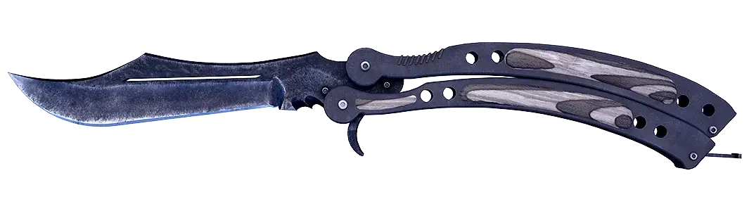 蝴蝶刀 黑色层压板